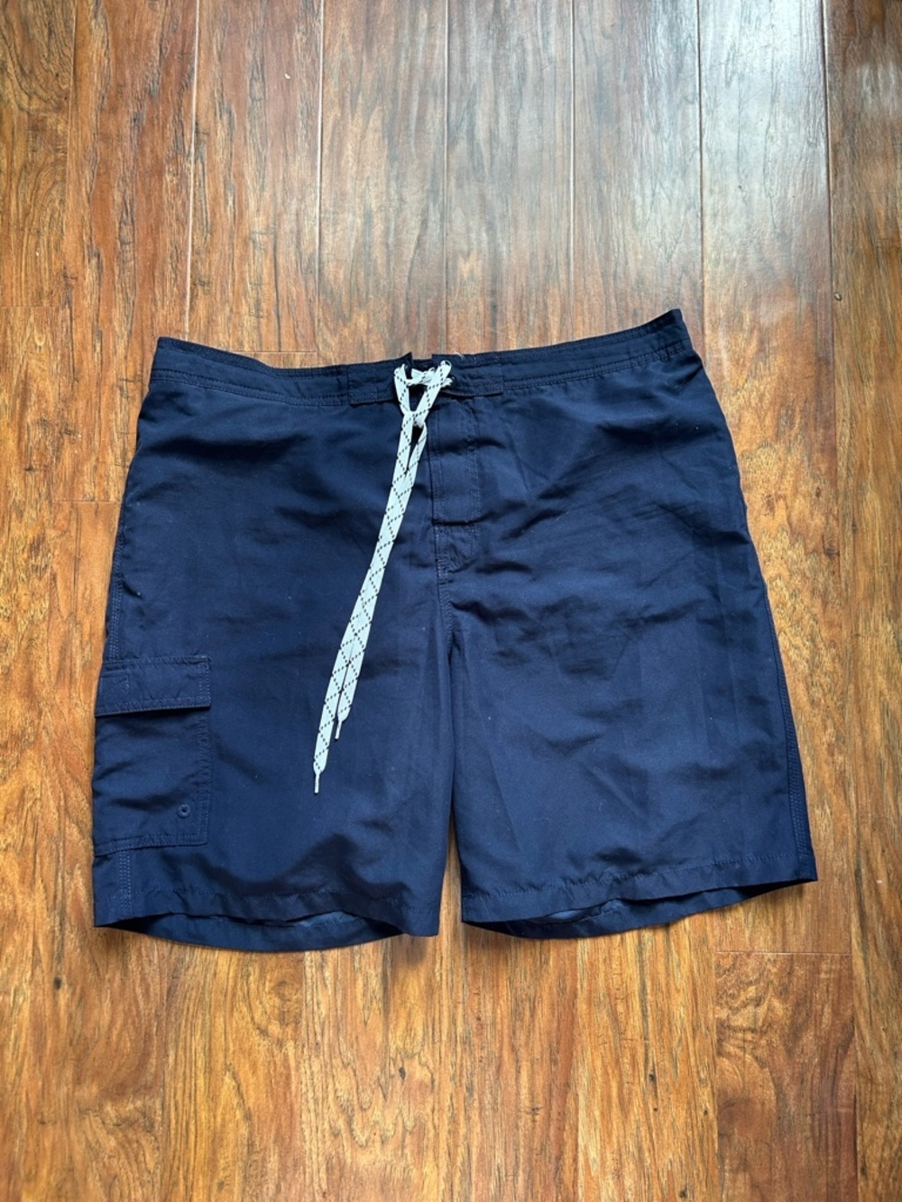 Navy Blue Men’s Swim Trunks Board Shorts Drawstring Summer Pool Beach Swim